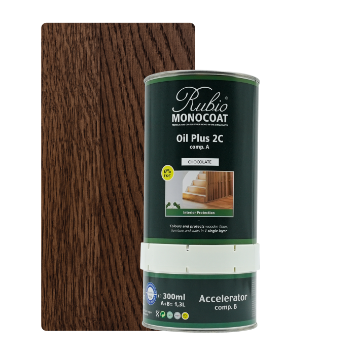 [Oil+2C 10-4] Rubio Monocoat Oil + 2C set - Goldlabel Chocolate (1,3 l)
