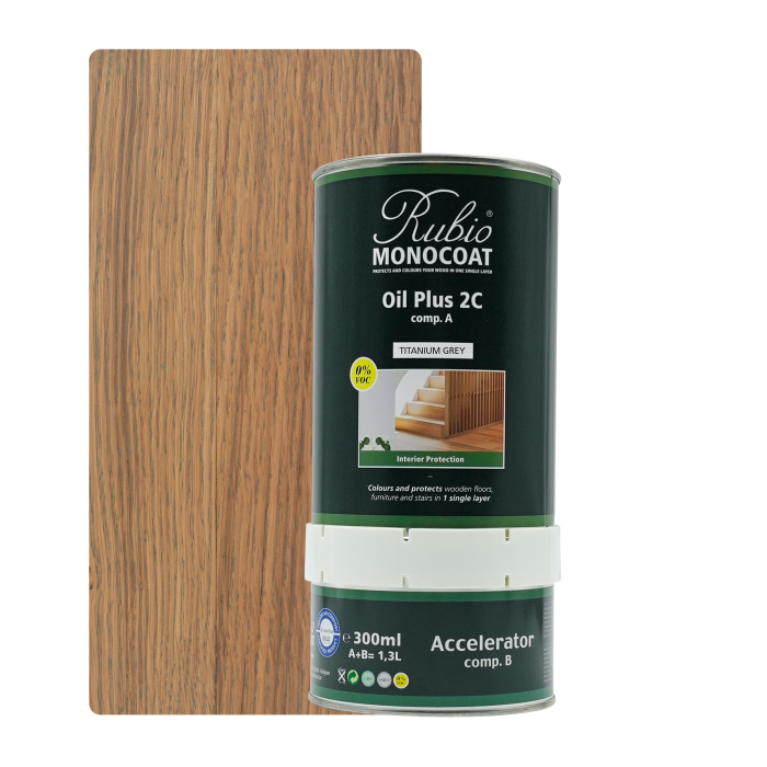 [Oil+2C 36-4] Rubio Monocoat Oil + 2C set - Goldlabel Titanium grey (1,3 l)