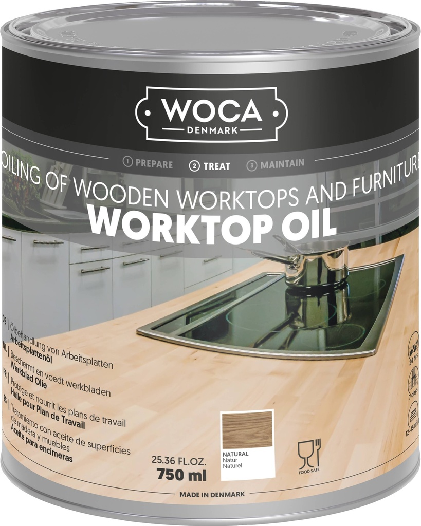 [WOCT379] WOCA Huile plan de travail 0,75 l (Naturel)