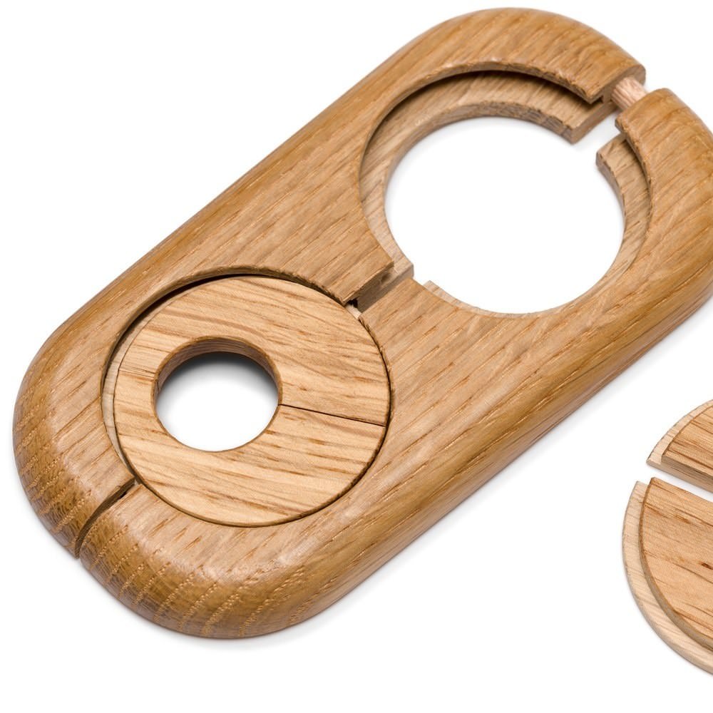 Rosace tuyaux Haro Jumelles Percées Chêne - 19 mm