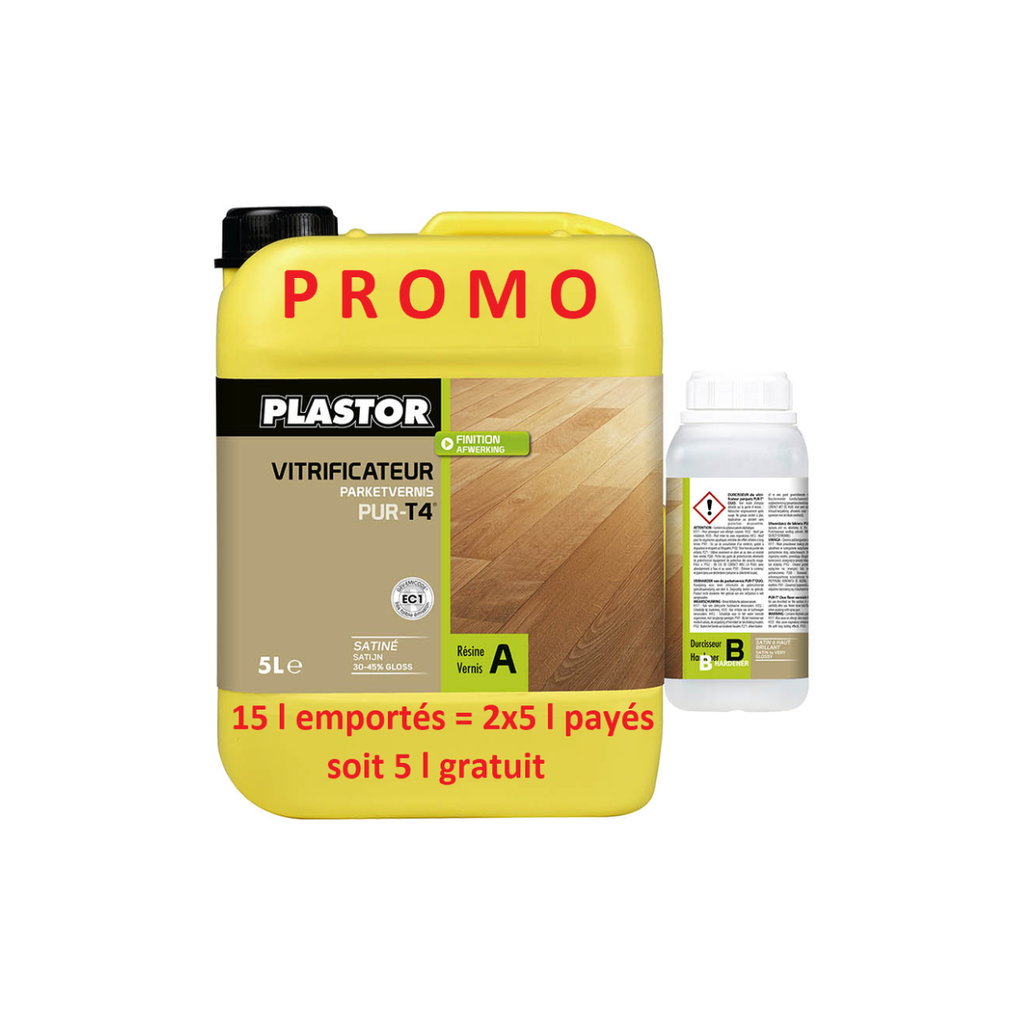 Plastor Pur T4 - Satin -15 l emportés = 2 x 5 l payés soit 5 l gratuits