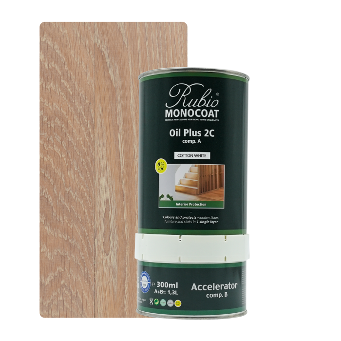 [Oil+2C 12-4] Rubio Monocoat Oil + 2C set - Goldlabel Cotton white (1,3 l)