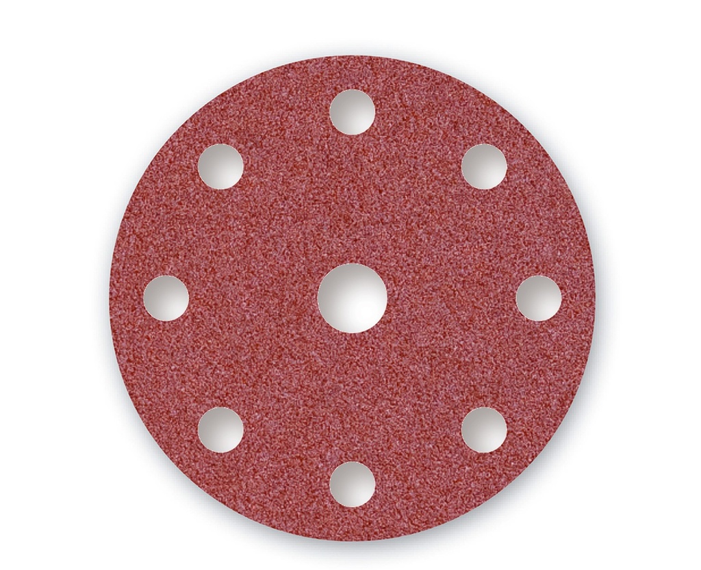 Abrasif Red Velcro 9 trous Disque 150 mm (par Qt)