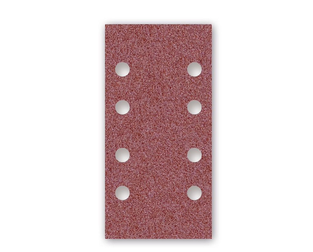 [252032080] Abrasif Bande 93x180 mm Velcro 8 trous rouges par pack (grain 080 x 50 pc)