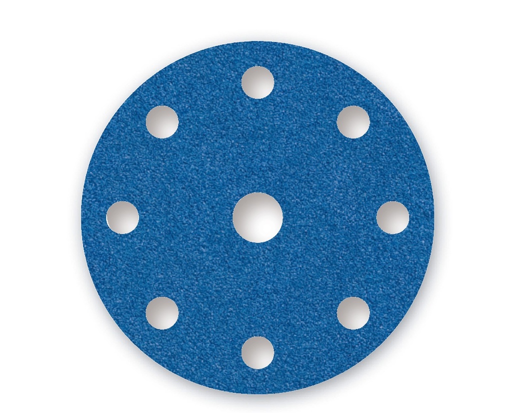 Abrasif Blue Velcro 9 trous Disque 150 mm (par unité d'emballage)